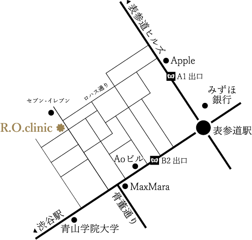 R.O.clinicまでの地図
